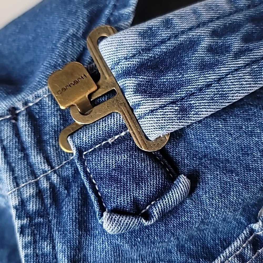 carhartt Men Vintage Workwear Overalls Loose Fit Carpenter Blue Jean 42x32 EUC - Picture 10 of 16